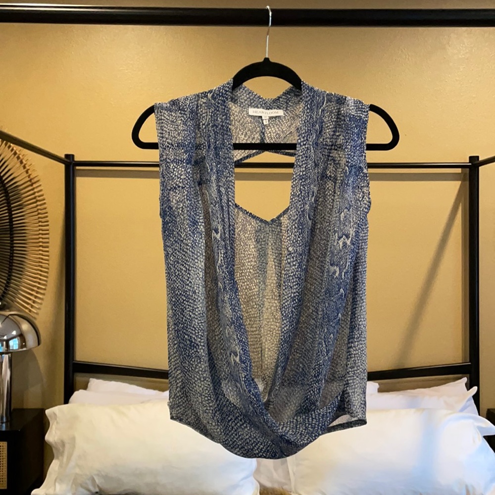 Sheer and Drapey Blue Python Top